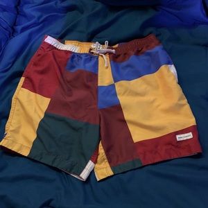 Color block swim trunks
